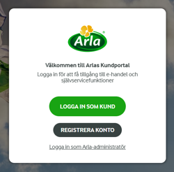Dialogruta med Logga in som kund.
